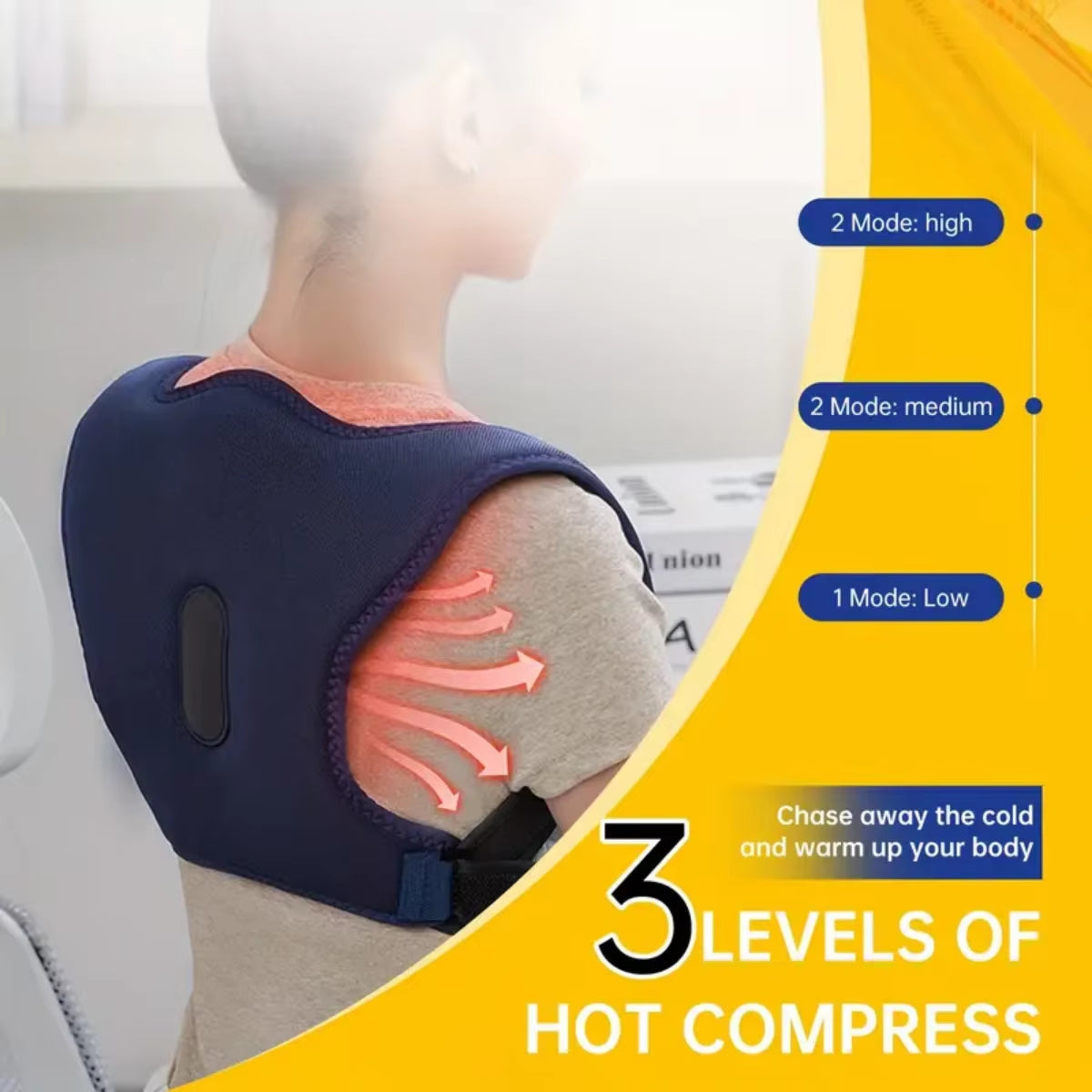 Intelligent Electric Heating Vibration Neck & Shoulder Massager Posture Corrector Belt with Back Support Wearable Massager